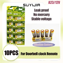 New10PCS 12V Alkaline Battery A23 23A 23GA A23S E23A EL12 MN21 MS21 V23GA L1028 GP23A LRV08 for Remote Control Doorbell Dry Cell