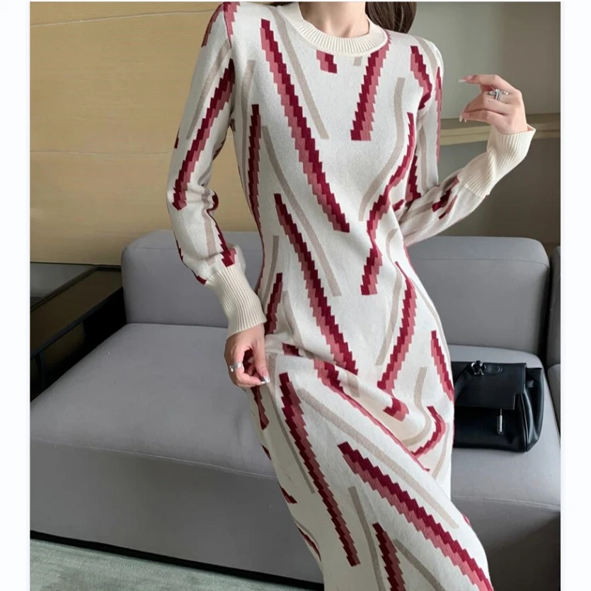 Elegant O-neck Women Knitted A-line Dress Long Sleeve Slim Waist Female Sweater Autumn Spring 2022 Dress Ladies Vestidos S529C
Elegant O-neck Women Knitted A-line Dress Long Sleeve Slim Waist Female Sweater Autumn Spring 2022 Dress Ladies Vestidos S529C