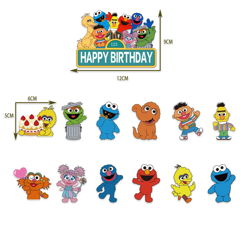 Улица Сезам украшение для дня рождения мультяшный Elmo печенье монстр тянущийся