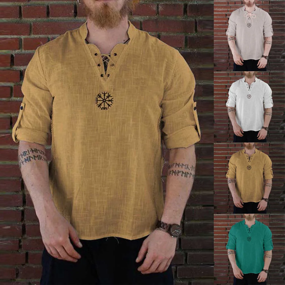 Men's White T-shirt Top Casual Shirt Man Blouse Long Sleeve Cotton Linen Shirts Men Loose Baggy Shirt Chemise Homme
Men's White T-shirt Top Casual Shirt Man Blouse Long Sleeve Cotton Linen Shirts Men Loose Baggy Shirt Chemise Homme