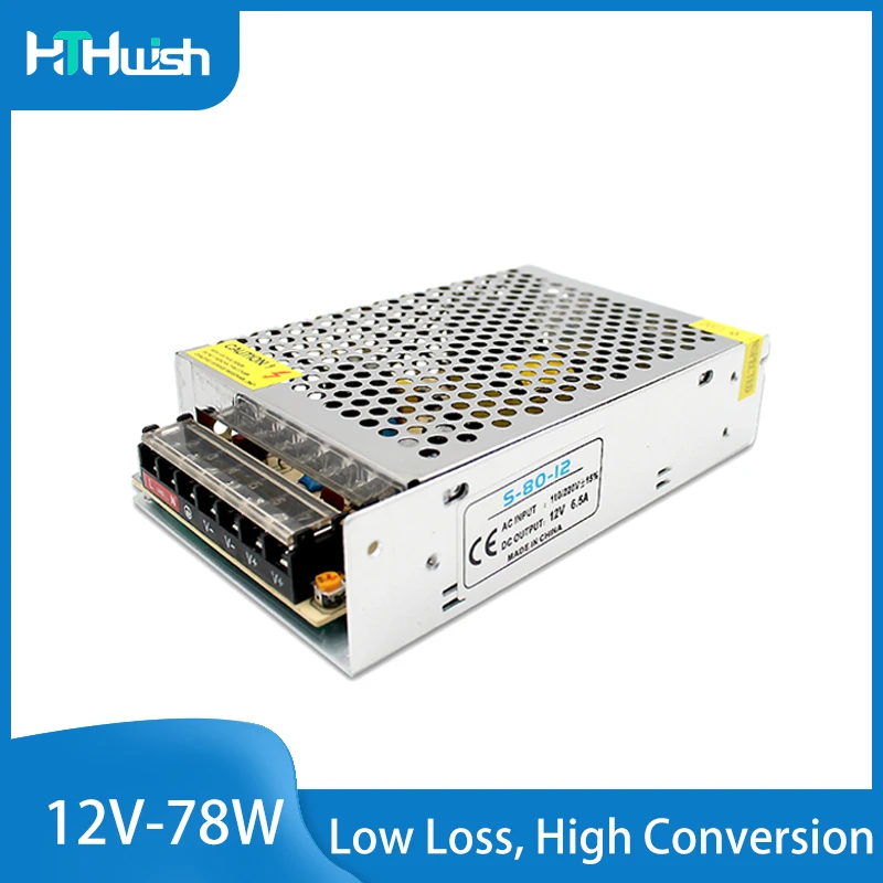 78W LED Driver Lighting Transformer AC 110V 220V To DC 12V 6.5A Power Adapter Switching Power Supply
78W LED Driver Lighting Transformer AC 110V 220V To DC 12V 6.5A Power Adapter Switching Power Supply
