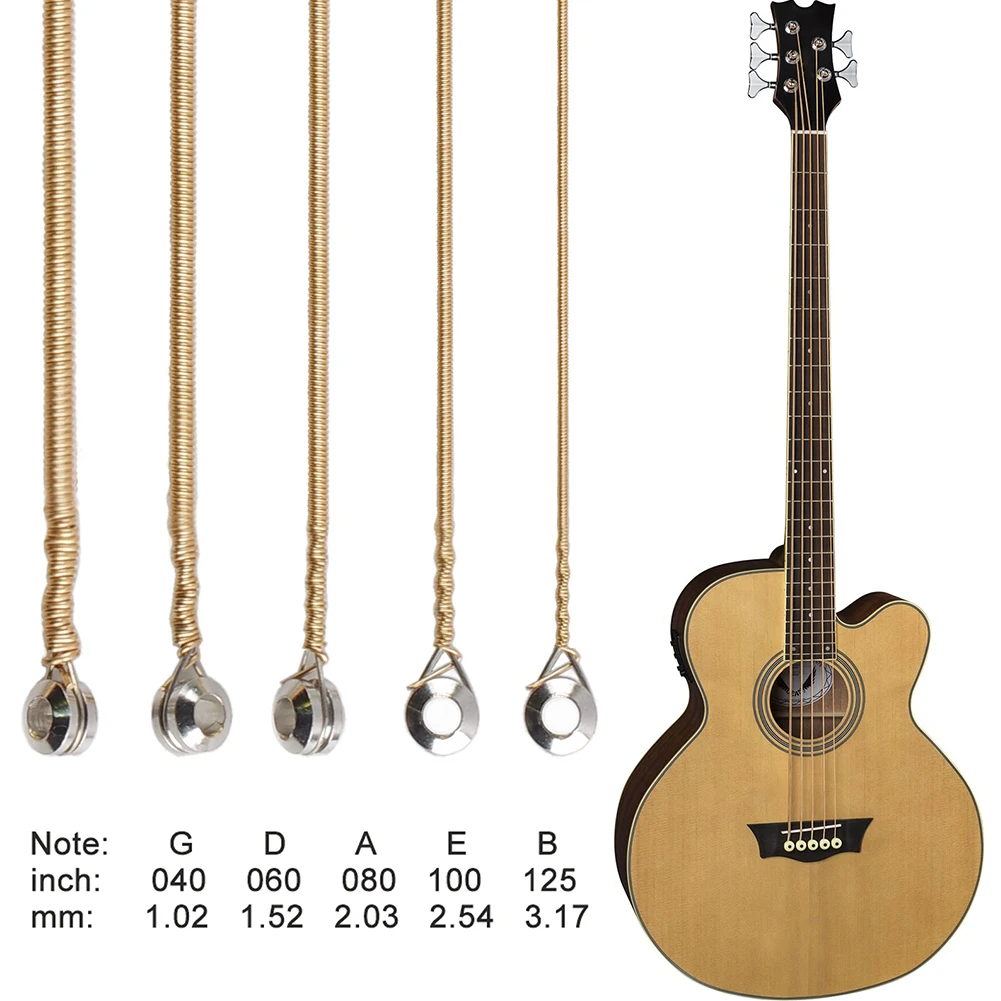 5 Strings Acoustic Wooden Bass Strings Replacement Accessories Brass Carbon Steel Core String Gauge 040 060 080 100 125in
5 Strings Acoustic Wooden Bass Strings Replacement Accessories Brass Carbon Steel Core String Gauge 040 060 080 100 125in