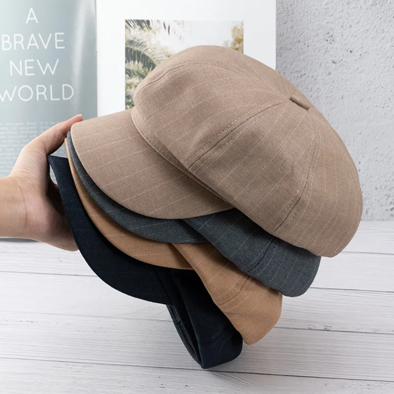 Korean Version of Retro Joker Art Vertical Stripe Octagonal Hat Female Slim Newsboy Hat Show Face Little Painter Hat In Early Au
Korean Version of Retro Joker Art Vertical Stripe Octagonal Hat Female Slim Newsboy Hat Show Face Little Painter Hat In Early Au