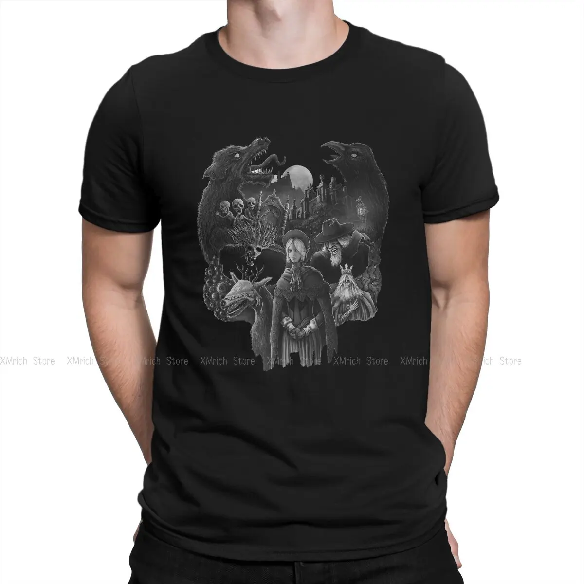Men Skull T Shirt Bloodborne Action Game 100% Cotton Clothing Crazy Short Sleeve Crew Neck Tee Shirt Classic T-Shirts
Men Skull T Shirt Bloodborne Action Game 100% Cotton Clothing Crazy Short Sleeve Crew Neck Tee Shirt Classic T-Shirts