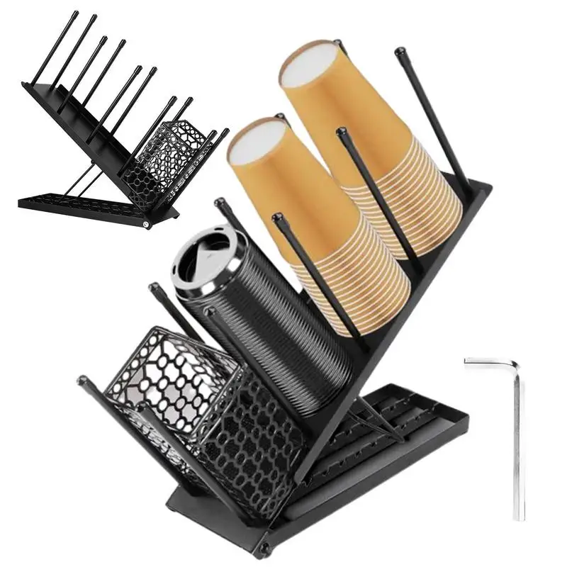 Paper Cup Dispenser Waterproof Adjustable Coffee Cup Lid Holder Metal Cup Holder Countertop Cup Dispenser with Straw Organizer
Paper Cup Dispenser Waterproof Adjustable Coffee Cup Lid Holder Metal Cup Holder Countertop Cup Dispenser with Straw Organizer