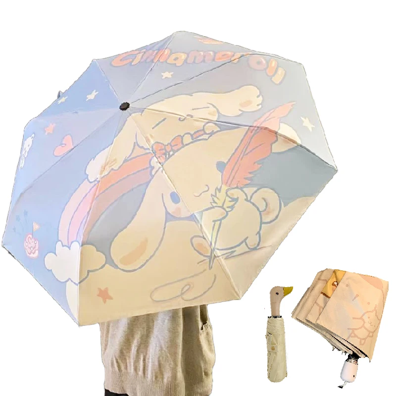 Kawaii Sanrio Pompompurin Cinnamoroll Fully Automatic Folding Umbrella Summer UV Shade Cute Duck Head Portable Sun Umbrella
Kawaii Sanrio Pompompurin Cinnamoroll Fully Automatic Folding Umbrella Summer UV Shade Cute Duck Head Portable Sun Umbrella