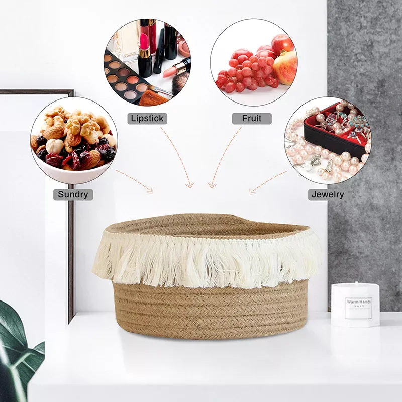2022Cotton Rope Storage Baskets Weaving Nordic Home Sundries Baby Toys Candy Tassels Storages Basket Desktop Small Organizer Box
2022Cotton Rope Storage Baskets Weaving Nordic Home Sundries Baby Toys Candy Tassels Storages Basket Desktop Small Organizer Box