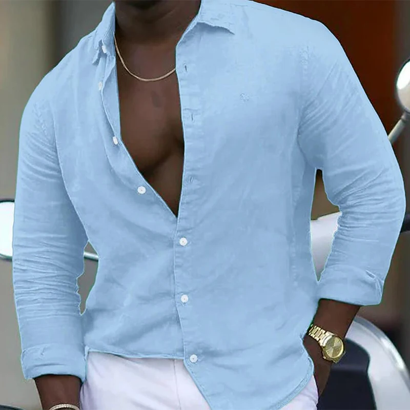 Vintage Cotton Linen Mens Shirt Tops Clothing Casual Loose Long Sleeve Buttoned Turn-down Collar Solid Color Shirts Men Cardigan
Vintage Cotton Linen Mens Shirt Tops Clothing Casual Loose Long Sleeve Buttoned Turn-down Collar Solid Color Shirts Men Cardigan