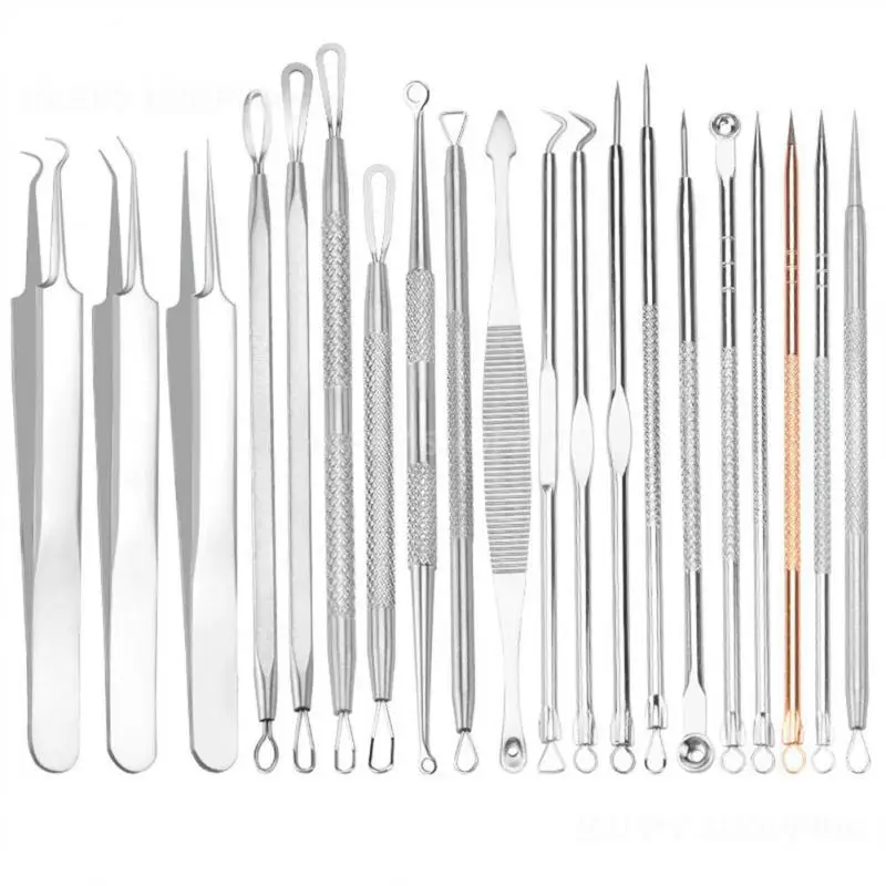 Средство для удаления черных точек, экстрактор комедонов, устройство для извлечения кожи лица, пинцет, игла для акне, точный зажим из нержавеющей стали для черных точек