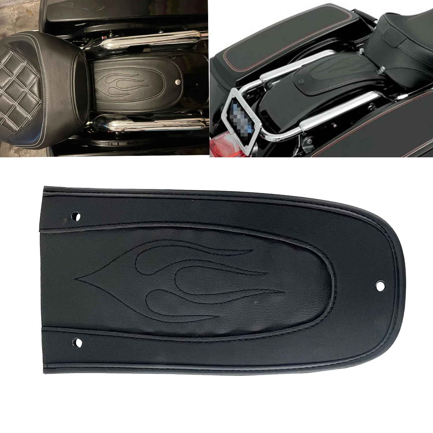 Black Flame Stitching Leather Rear Fender Bib Cover Pad For Harley Touring Ultra Limited,Electra Glide Road 1997-2016
Black Flame Stitching Leather Rear Fender Bib Cover Pad For Harley Touring Ultra Limited,Electra Glide Road 1997-2016