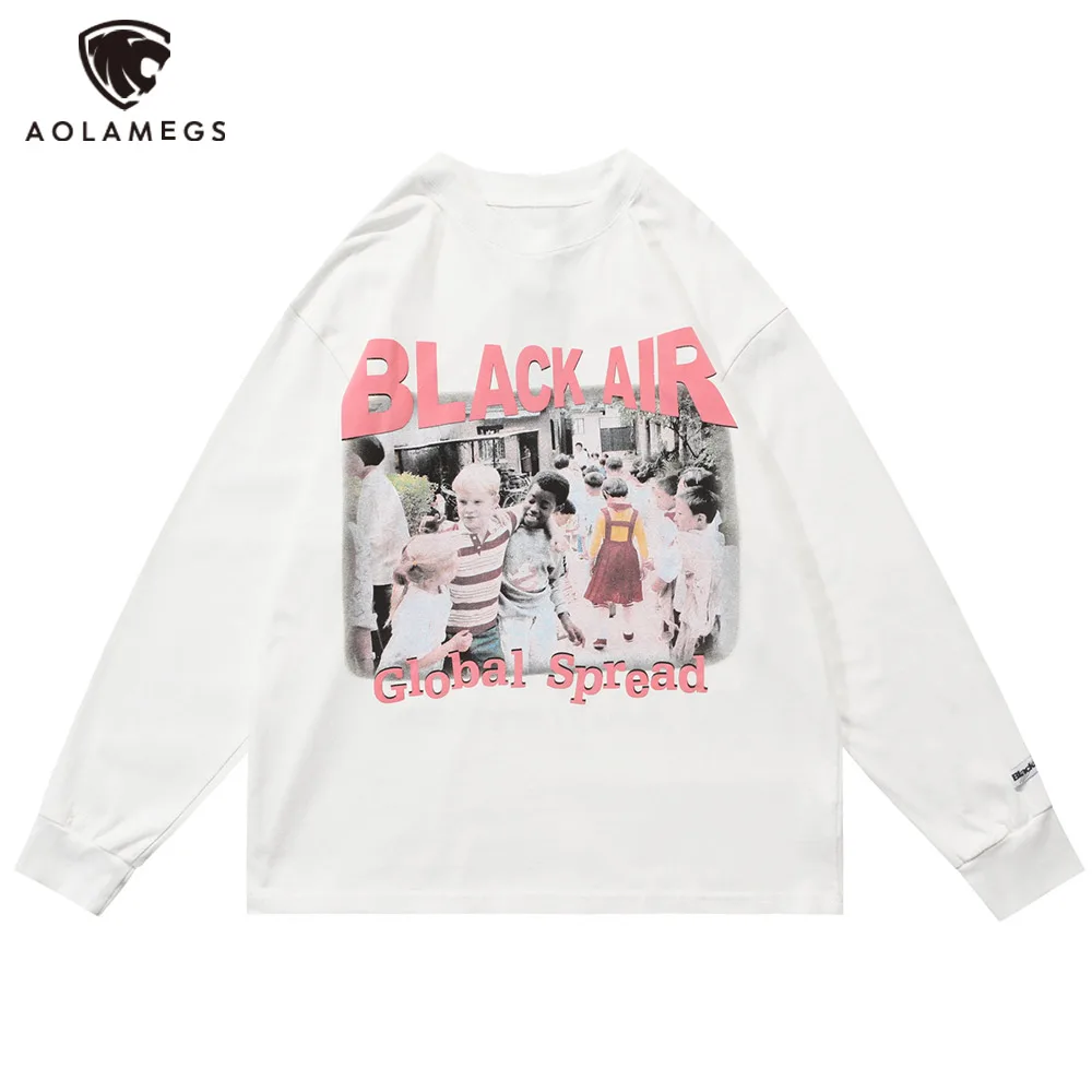 Aolamegs Men's Oversized Long Sleeves Pullover Abstract Childrens Letter Graphic Print Sweatershirt Hip Hop High Street Clothes
Aolamegs Men's Oversized Long Sleeves Pullover Abstract Childrens Letter Graphic Print Sweatershirt Hip Hop High Street Clothes