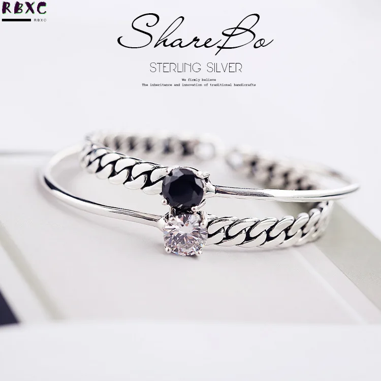 RBXC S925 Sterling Silver Bracelet Chain four claw Black Agate Zircon Bracelet Sterling Silver Jewelry
RBXC S925 Sterling Silver Bracelet Chain four claw Black Agate Zircon Bracelet Sterling Silver Jewelry