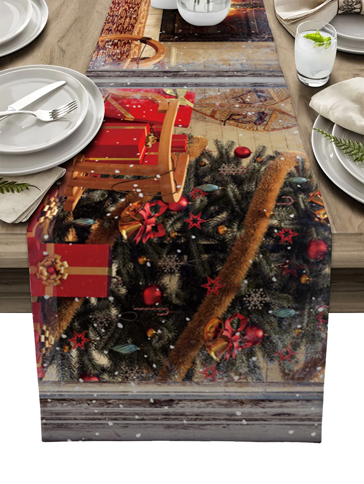 Christmas Window Gift Box Fireplace Table Runner Modern Kitchen Dining Decoration Table Runner Wedding Holiday Decor Table Cloth
Christmas Window Gift Box Fireplace Table Runner Modern Kitchen Dining Decoration Table Runner Wedding Holiday Decor Table Cloth