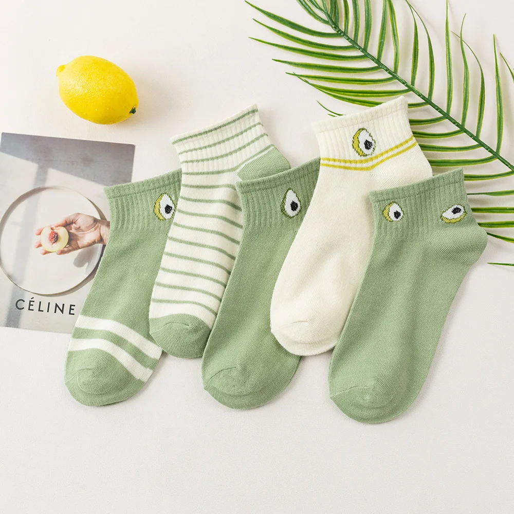 Носки женские короткие с авокадо, Мультяшные дышащие Смешные Носки для девушек и женщин, в стиле Харадзюку, 5 пар, весна-лето
Носки женские короткие с авокадо, Мультяшные дышащие Смешные Носки для девушек и женщин, в стиле Харадзюку, 5 пар, весна-лето