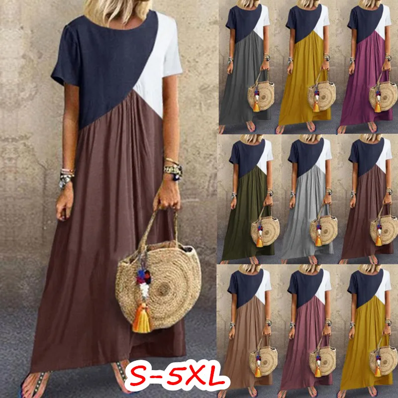 2022 Women Dresses Long maxi dresses for women vestidos casual dress Beach Patchwork Color Loose Casual Plus Size Dress
2022 Women Dresses Long maxi dresses for women vestidos casual dress Beach Patchwork Color Loose Casual Plus Size Dress