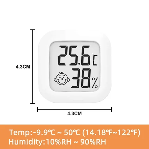 Метеостанция для дома 43 мм портативная бесплатная установка Цифровой  термометр-гигрометр с ЖК-дисплеем, комнатный электронный измеритель температуры и влажности, датчик, Метеостанция для дома termometrs for home