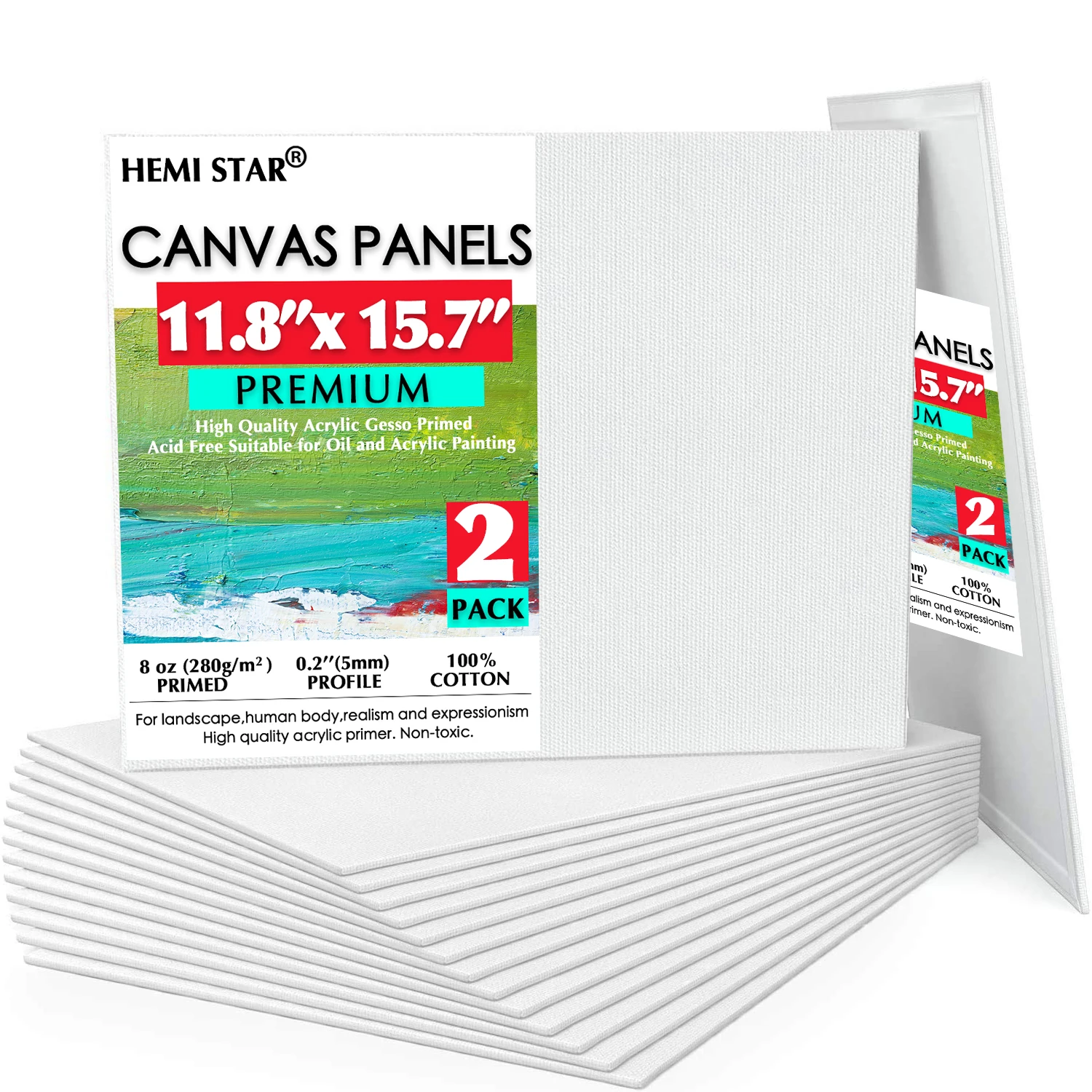 Canvas Panels 2-pcs 8 Oz Primed Acid-Free 30x40cm-11.8x15.7in 100% Cotton Paint Canvas for Painting, Blank Canvas for Artist
Canvas Panels 2-pcs 8 Oz Primed Acid-Free 30x40cm-11.8x15.7in 100% Cotton Paint Canvas for Painting, Blank Canvas for Artist