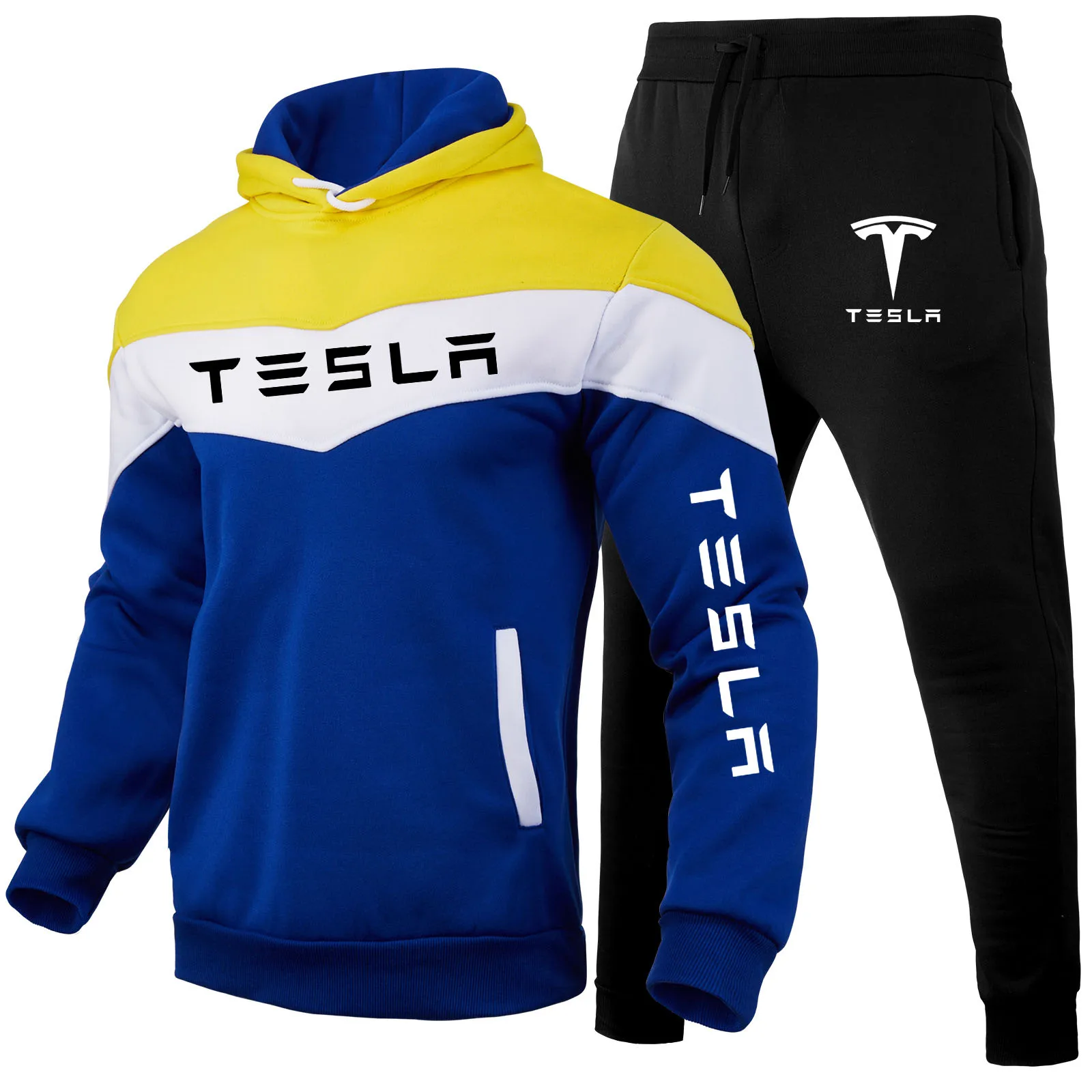 Fashion Hip-hop street men's hoodie suit Tesla car logo print Spring Autumn Men's Pullover Set Contrast Color Trend Men's Suit
Fashion Hip-hop street men's hoodie suit Tesla car logo print Spring Autumn Men's Pullover Set Contrast Color Trend Men's Suit