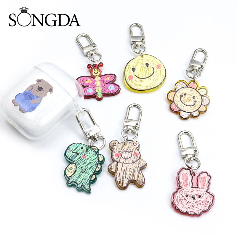 Kawaii Dinosaur Rabbit Bear Keychain Acrylic Animal Cartoon Graffiti Earphone Case AirPods Box Accessories Bag Car Key Holder
Kawaii Dinosaur Rabbit Bear Keychain Acrylic Animal Cartoon Graffiti Earphone Case AirPods Box Accessories Bag Car Key Holder