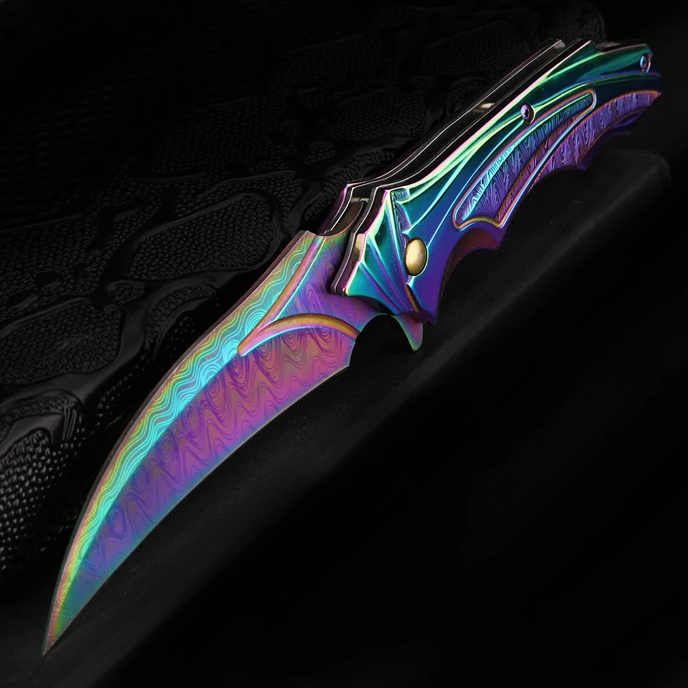Aurora Damascus outdoor folding knife high hardness camping multifunctional knife adventure hunting portable knife
Aurora Damascus outdoor folding knife high hardness camping multifunctional knife adventure hunting portable knife