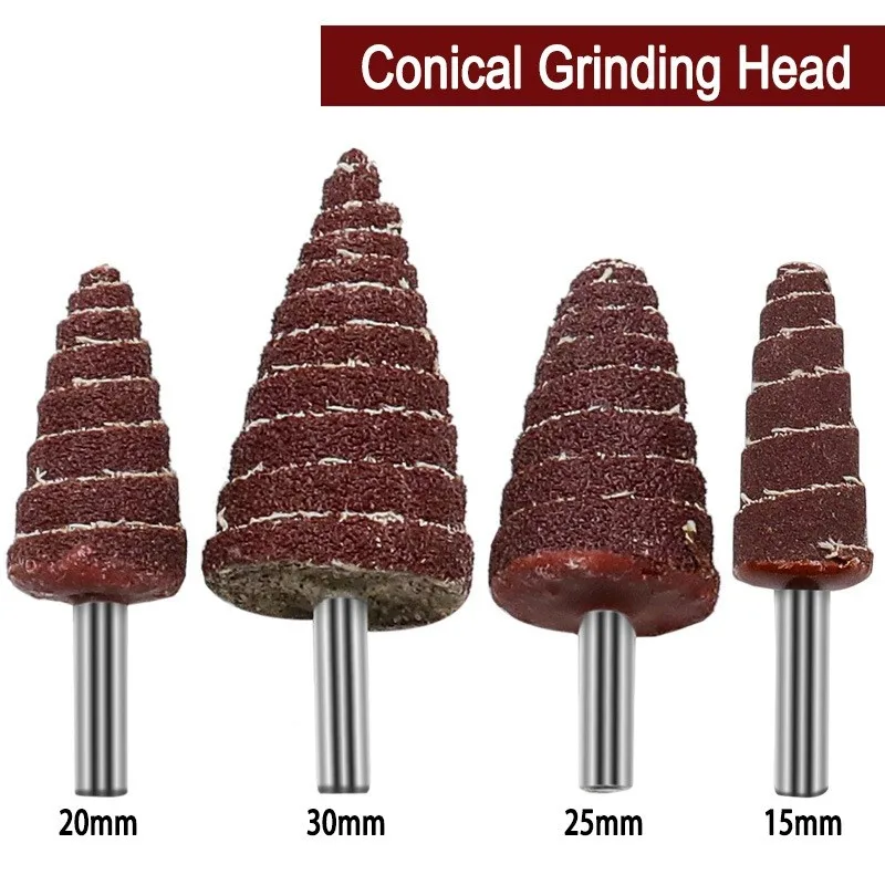 

1Pcs 6MM Shank 80 Grit Tapered Cone Grinding Head Sandpaper Flap Wheels Polishing Sanding Tools For Drill Wheel Conical Rotary