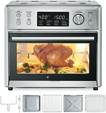 Retro Air Fryer Toaster Oven, 7-in-1, 1250W, 14QT Capacity, 4 Slice, Air Fry, Bake, Broil, Toast, Warm, Convection Broil, Convec
Retro Air Fryer Toaster Oven, 7-in-1, 1250W, 14QT Capacity, 4 Slice, Air Fry, Bake, Broil, Toast, Warm, Convection Broil, Convec
