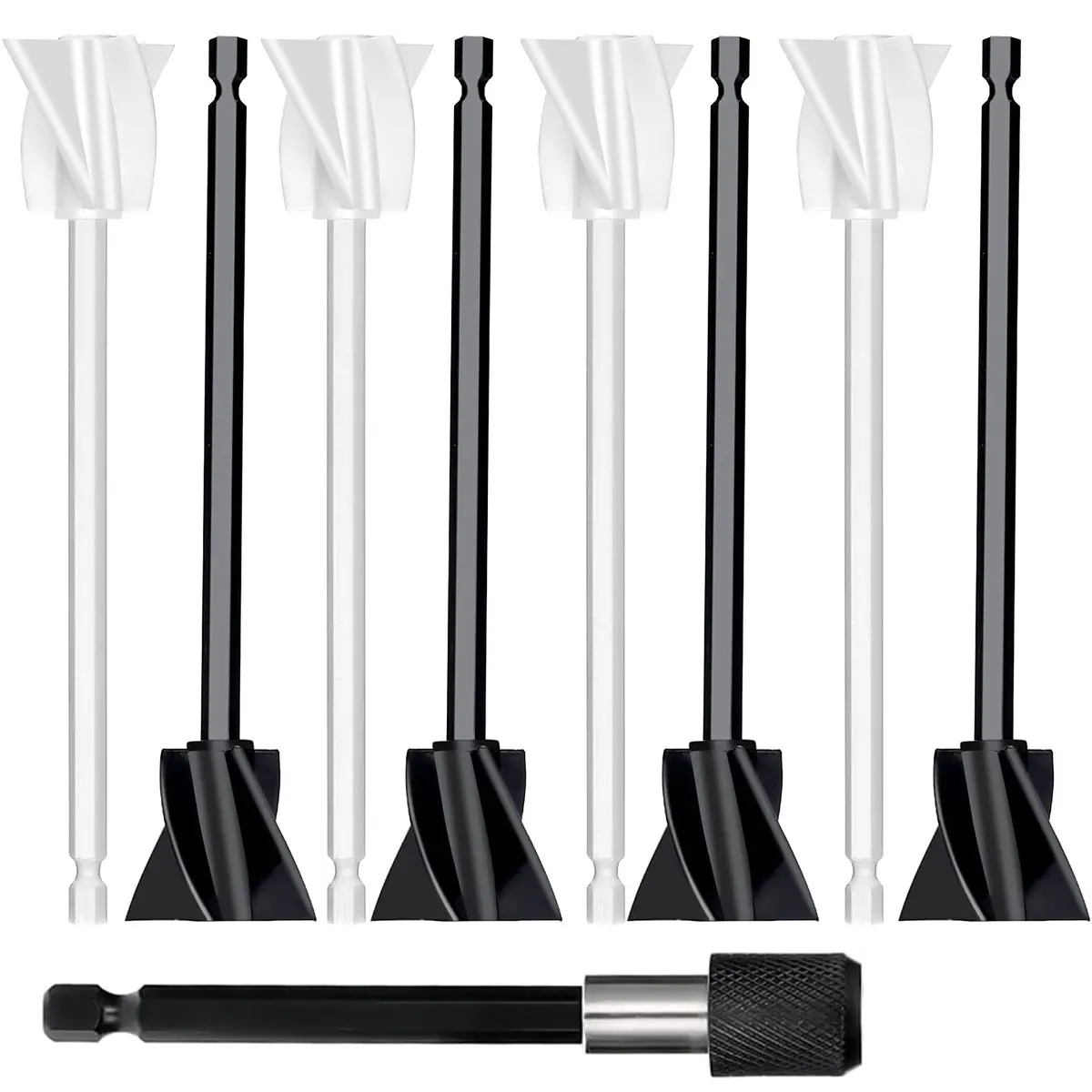 8Pcs Mixer Paddle 4-Blade 1/4 Inch Hex Shank Reusable Powerful Mixer Attachment with Extension Rod Reduce Bubbles Mixer
8Pcs Mixer Paddle 4-Blade 1/4 Inch Hex Shank Reusable Powerful Mixer Attachment with Extension Rod Reduce Bubbles Mixer