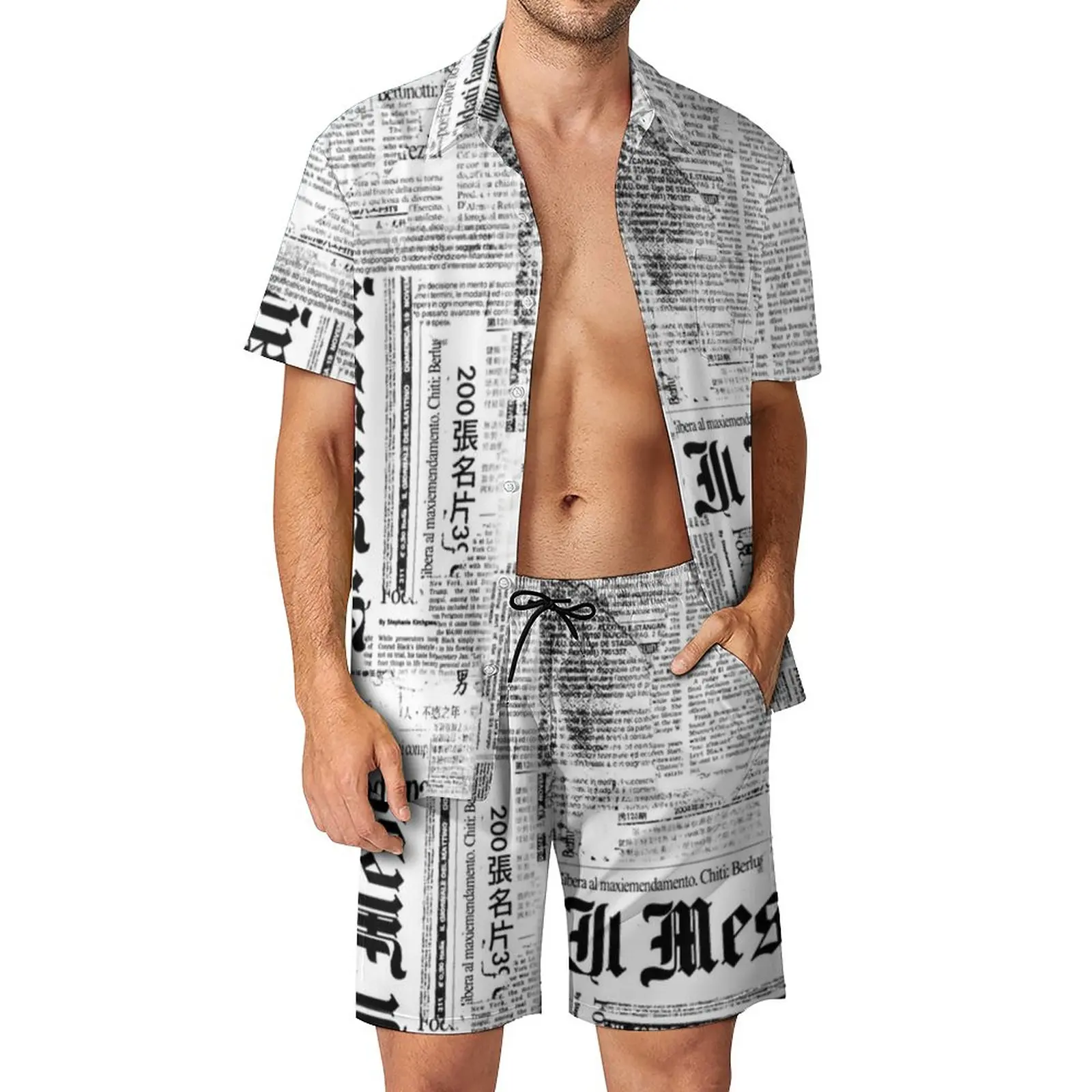 Newspaper Collage Men Sets Texts And Headlines Casual Shorts Beachwear Shirt Set Summer Aesthetic Graphic Suit Oversized Clothes
Newspaper Collage Men Sets Texts And Headlines Casual Shorts Beachwear Shirt Set Summer Aesthetic Graphic Suit Oversized Clothes