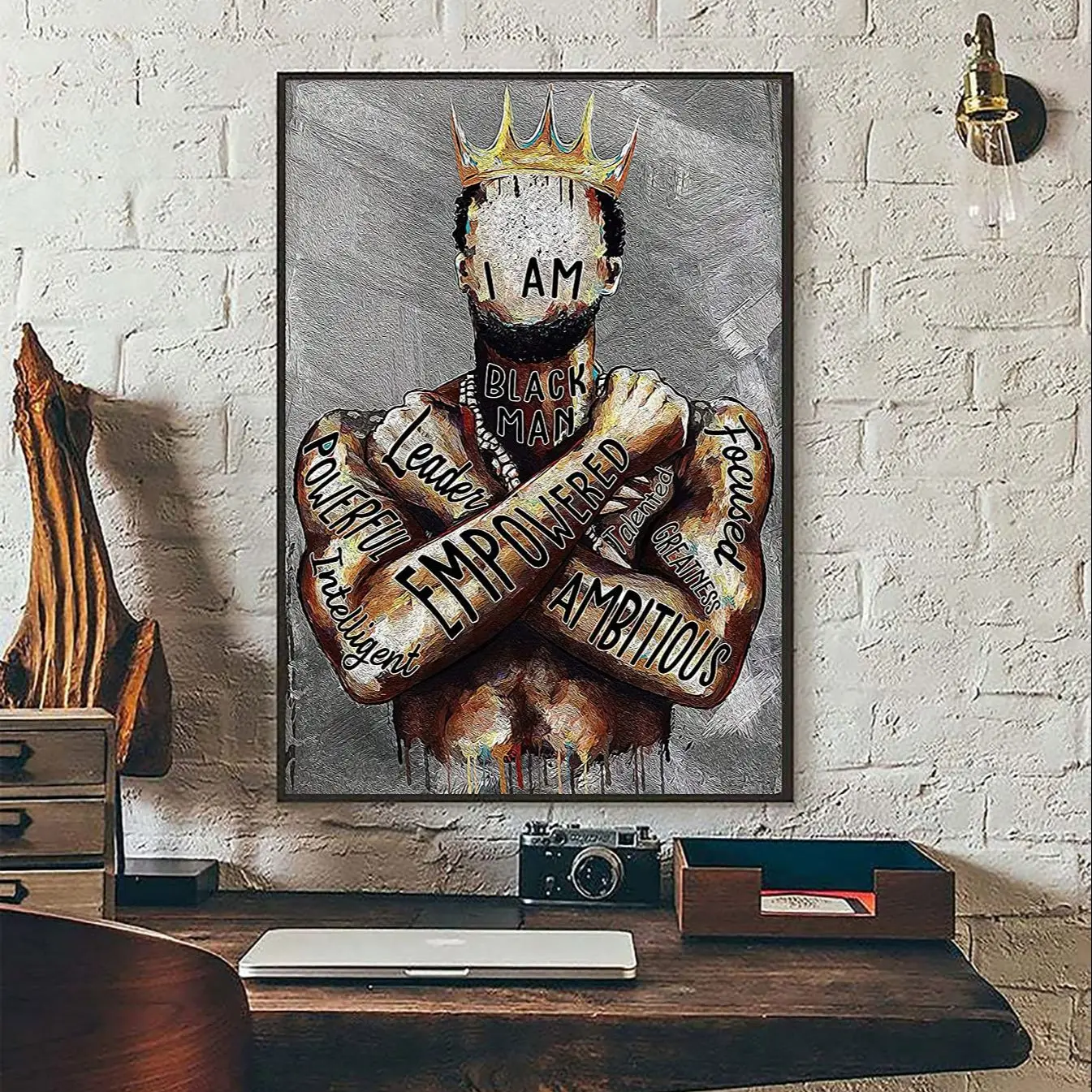 Black Man African American Men I Am Empowered King Motivational Phrases Posters Pictures Canvas Wall Art Home Decor Paintings
Black Man African American Men I Am Empowered King Motivational Phrases Posters Pictures Canvas Wall Art Home Decor Paintings
