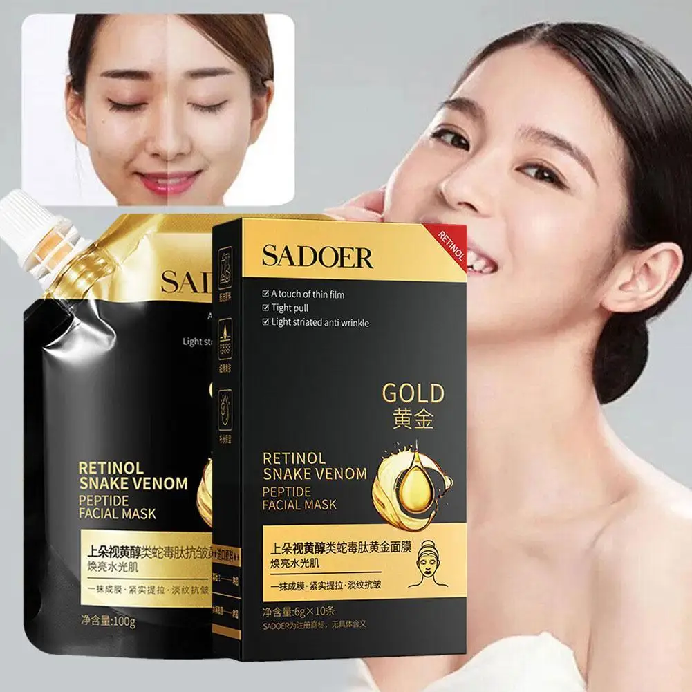 Retinol Snake Peptide Gold Mask Improve Skin Dullness,Firmness Hydrating Brighten Moisturizing Mask Cream Face Apply Skin M0T6
Retinol Snake Peptide Gold Mask Improve Skin Dullness,Firmness Hydrating Brighten Moisturizing Mask Cream Face Apply Skin M0T6