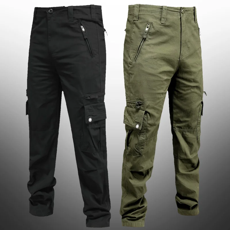 

Уличные военные тактические штаны для фанатов, мужские прямые комбинезоны с несколькими карманами, хлопковые брюки, мужские походные тренировочные армейские карго