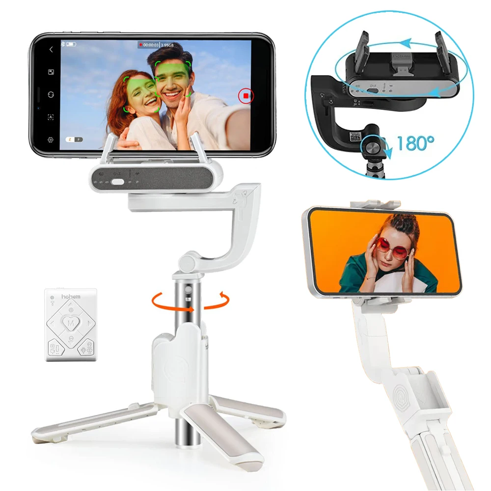 

1 Axis Selfie Stick Gimbal Stabilizer Face Tracking & 360° Rotation Extendable Stick Tripod with Wireless Remote for Smartphone