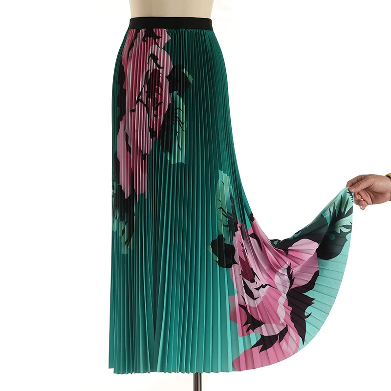 PHOEBE HZ Elegant Temperament Satin Drape Pleated Skirt Women All Season Chinese Style Floral Print Maxi Skirt Female
PHOEBE HZ Elegant Temperament Satin Drape Pleated Skirt Women All Season Chinese Style Floral Print Maxi Skirt Female