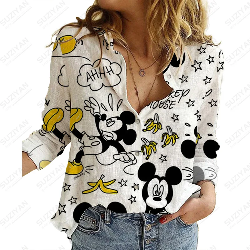 Long Sleeve Casual Street Shirt Blouses Casual Woman Shirt Disney Mickey Turn Down Collar Temperament
Long Sleeve Casual Street Shirt Blouses Casual Woman Shirt Disney Mickey Turn Down Collar Temperament