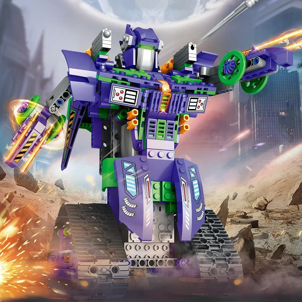 580PCS Remote Control Car Tank Transformed Robot Building Blocks Toys 3 Forms Radio Controll Mobile Phone Boys Toys Gift 8 Year
580PCS Remote Control Car Tank Transformed Robot Building Blocks Toys 3 Forms Radio Controll Mobile Phone Boys Toys Gift 8 Year