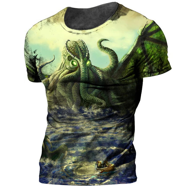 Vintage Monster Men's T Shirts 3D Horror Cthulhu Print O-neck European Size Short Sleeve Clothing Stranger Things Ropa Hombre
Vintage Monster Men's T Shirts 3D Horror Cthulhu Print O-neck European Size Short Sleeve Clothing Stranger Things Ropa Hombre
