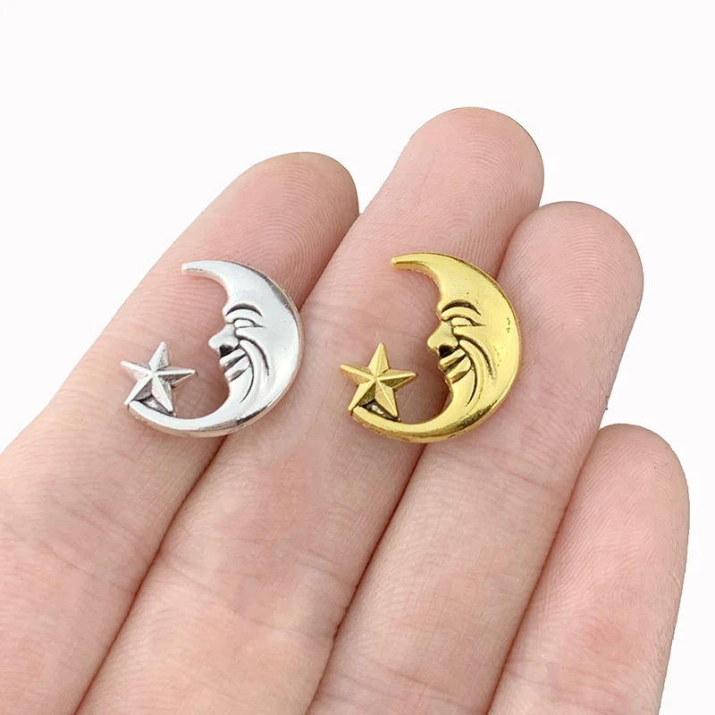 30 x Tibetan Silver/Gold Color Crescent Moon Star Charms Pendants for Necklace Bracelet Earrings Jewelry Making Accessories
30 x Tibetan Silver/Gold Color Crescent Moon Star Charms Pendants for Necklace Bracelet Earrings Jewelry Making Accessories