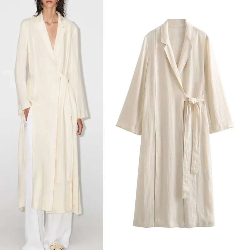 TRAF Vented Coat For Woman 2023 Vintage Lapel Collar Long Sleeves Windbreaker Chic Korean Summer Clothes Hem Slit Tied Long Coat
TRAF Vented Coat For Woman 2023 Vintage Lapel Collar Long Sleeves Windbreaker Chic Korean Summer Clothes Hem Slit Tied Long Coat