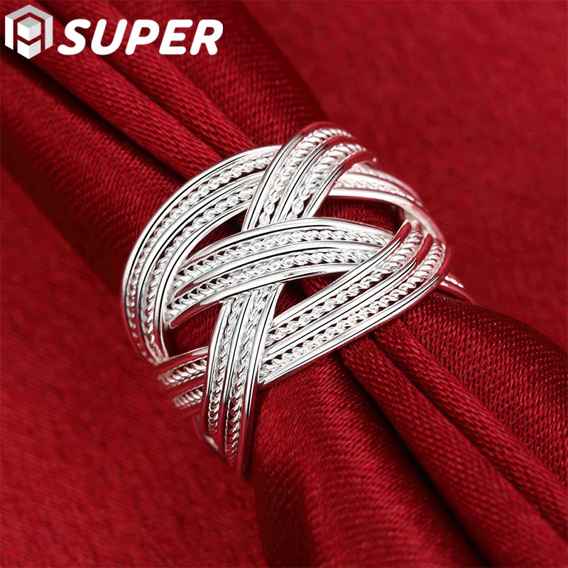 925 Sterling Silver Cross Weave Open Ring For Woman Wedding Engagement Party Fashion Charm Jewelry
925 Sterling Silver Cross Weave Open Ring For Woman Wedding Engagement Party Fashion Charm Jewelry