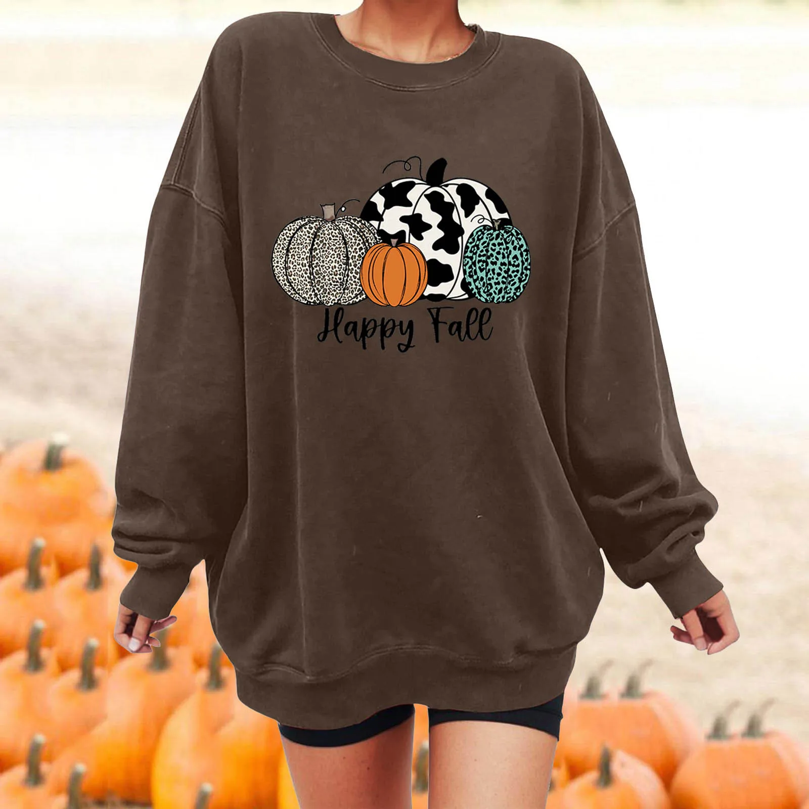 Womens Casual Pumpkin Print Sweatshirt Basic Loose Crewneck Long Sleeve Pullover Comfy Halloween Clothes For Ladies Autumn
Womens Casual Pumpkin Print Sweatshirt Basic Loose Crewneck Long Sleeve Pullover Comfy Halloween Clothes For Ladies Autumn