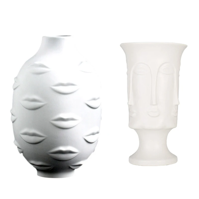 1Pcs Vase Lip White Ceramic & 1Pcs Vase Face Art Matte Glazed Decorative Head Shape Vase White Ceramic
1Pcs Vase Lip White Ceramic & 1Pcs Vase Face Art Matte Glazed Decorative Head Shape Vase White Ceramic