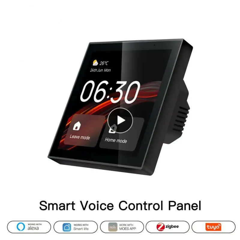 

Шлюз Zigbee со встроенным сенсорным экраном, панель управления голосом, центральное управление 100-240 В переменного тока, с приложением Smart Life Tuya, 4 дюйма