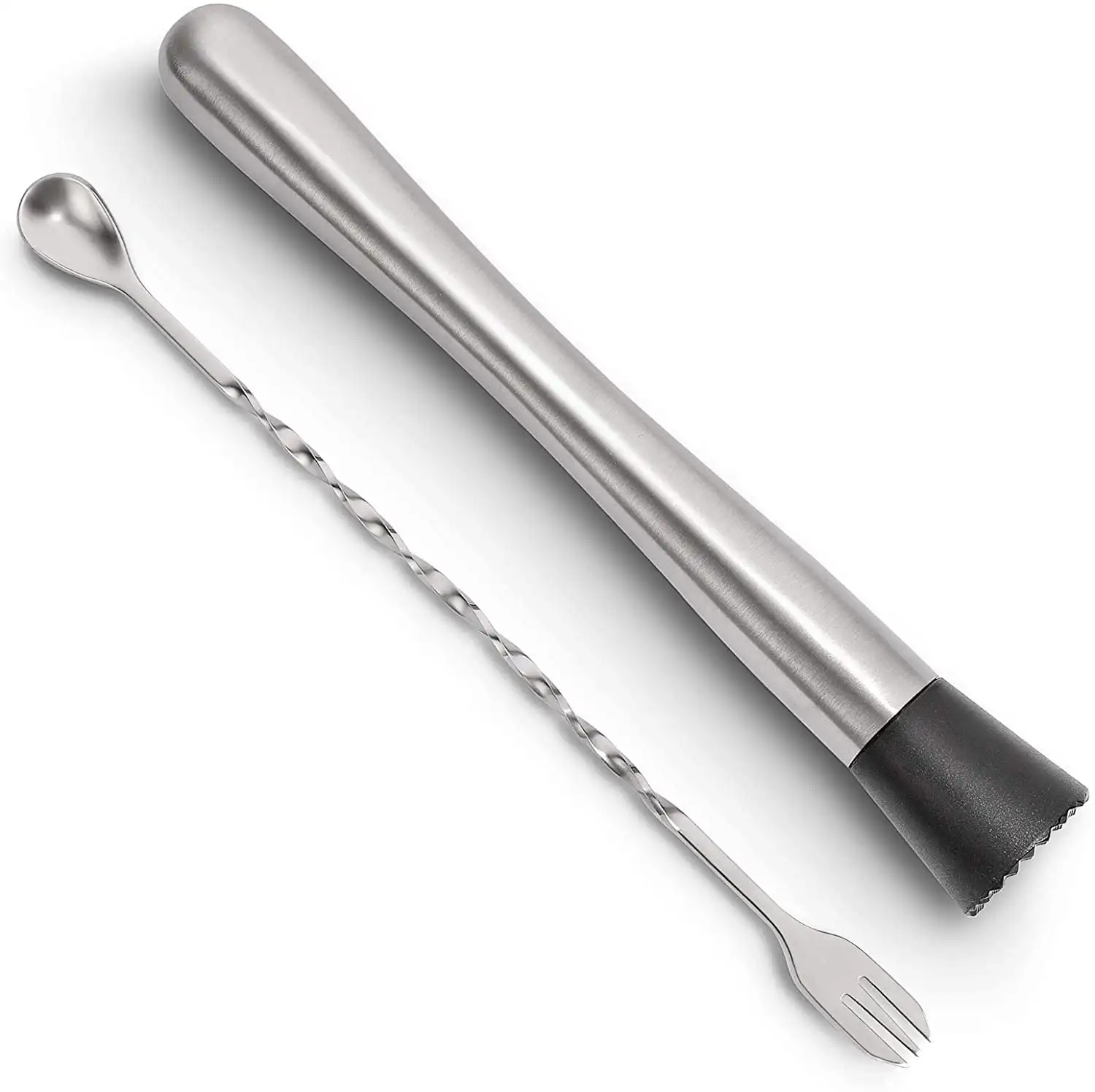 Stainless Steel Cocktail Muddler and Mixing Spoon Home Bar Tool Set - Create Delicious Mojitos and Other Fruit Based Drinks
Stainless Steel Cocktail Muddler and Mixing Spoon Home Bar Tool Set - Create Delicious Mojitos and Other Fruit Based Drinks