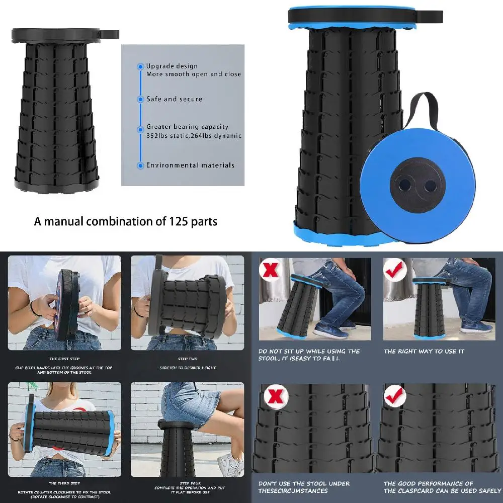 New Comfortable, Lightweight Black Collapsible Stool with 400lbs Load Capacity – Perfect for Camping, Hiking and Other Outdoor
New Comfortable, Lightweight Black Collapsible Stool with 400lbs Load Capacity – Perfect for Camping, Hiking and Other Outdoor