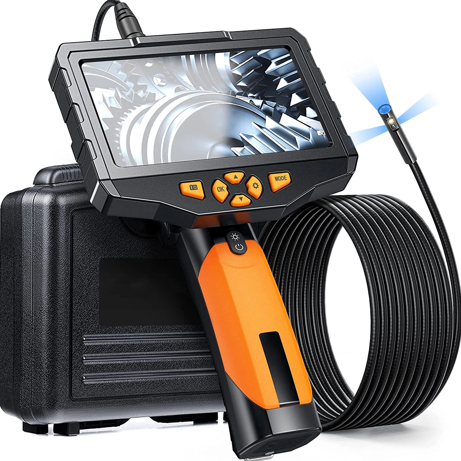 5 inch Handheld Endoscope 1080P HD Screen Industrial Endoscope Portable Digital Inspection Camera For Car Pipe Sewer Checking
5 inch Handheld Endoscope 1080P HD Screen Industrial Endoscope Portable Digital Inspection Camera For Car Pipe Sewer Checking