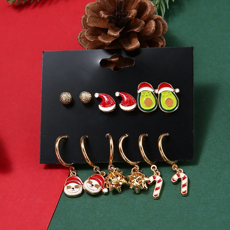 Christmas Earring Set Fashion Christmas Tree Brown Elk Snowflake Snowman Santa Earrings Women Festive Alloy Earrings Jewelry 
Christmas Earring Set Fashion Christmas Tree Brown Elk Snowflake Snowman Santa Earrings Women Festive Alloy Earrings Jewelry