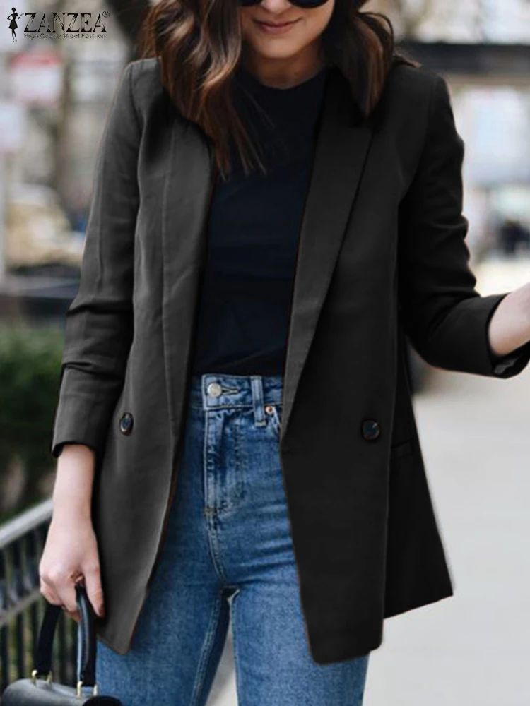 ZANZEA Spring Solid Women Coat Lapel Full Sleeved Side Pockets Button Elegant Fashion Loose Casual Elegant Work OL Jackets
ZANZEA Spring Solid Women Coat Lapel Full Sleeved Side Pockets Button Elegant Fashion Loose Casual Elegant Work OL Jackets