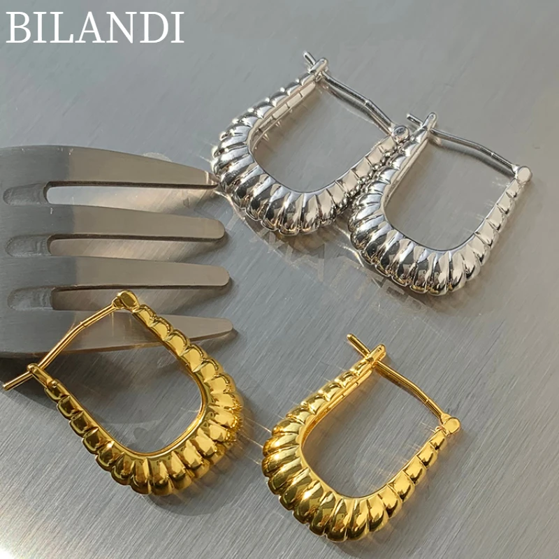 Bilandi Modern Jewelry U- Shape Earrings Popular Design Simply Geometric Metal Texture Drop Earrings For Women Party Gifts
Bilandi Modern Jewelry U- Shape Earrings Popular Design Simply Geometric Metal Texture Drop Earrings For Women Party Gifts