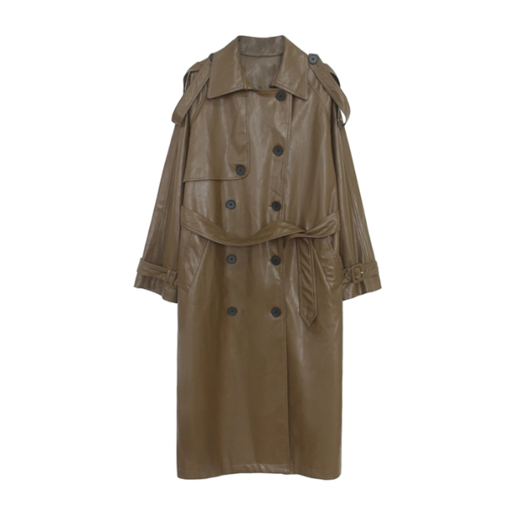 2023New Runway Designer 2021 Fall /Autumn leather Maxi Long Trench Coat With Belt Chic Female Windbreaker Classic
2023New Runway Designer 2021 Fall /Autumn leather Maxi Long Trench Coat With Belt Chic Female Windbreaker Classic