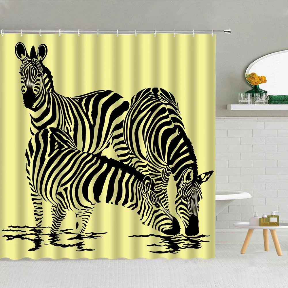Colored Striped Zebra Shower Curtain Funny Zoo Jungle Animal Bathroom Decor Accessories Waterproof Cloth Curtains With Hooks Set
Colored Striped Zebra Shower Curtain Funny Zoo Jungle Animal Bathroom Decor Accessories Waterproof Cloth Curtains With Hooks Set